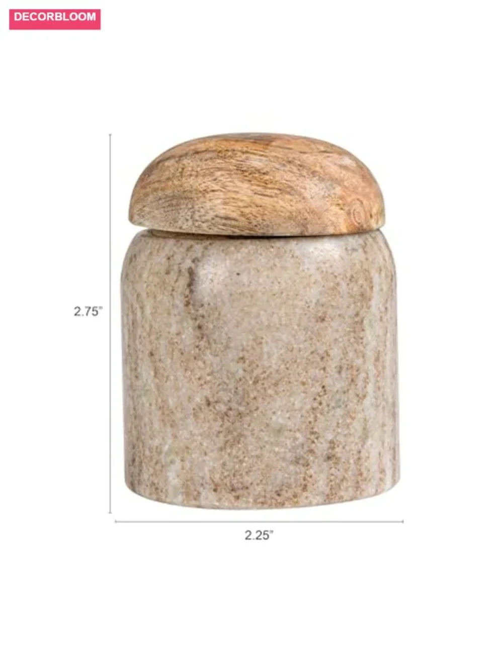 Marble Wood Lid Canister - Kitchen Food Storage Jar